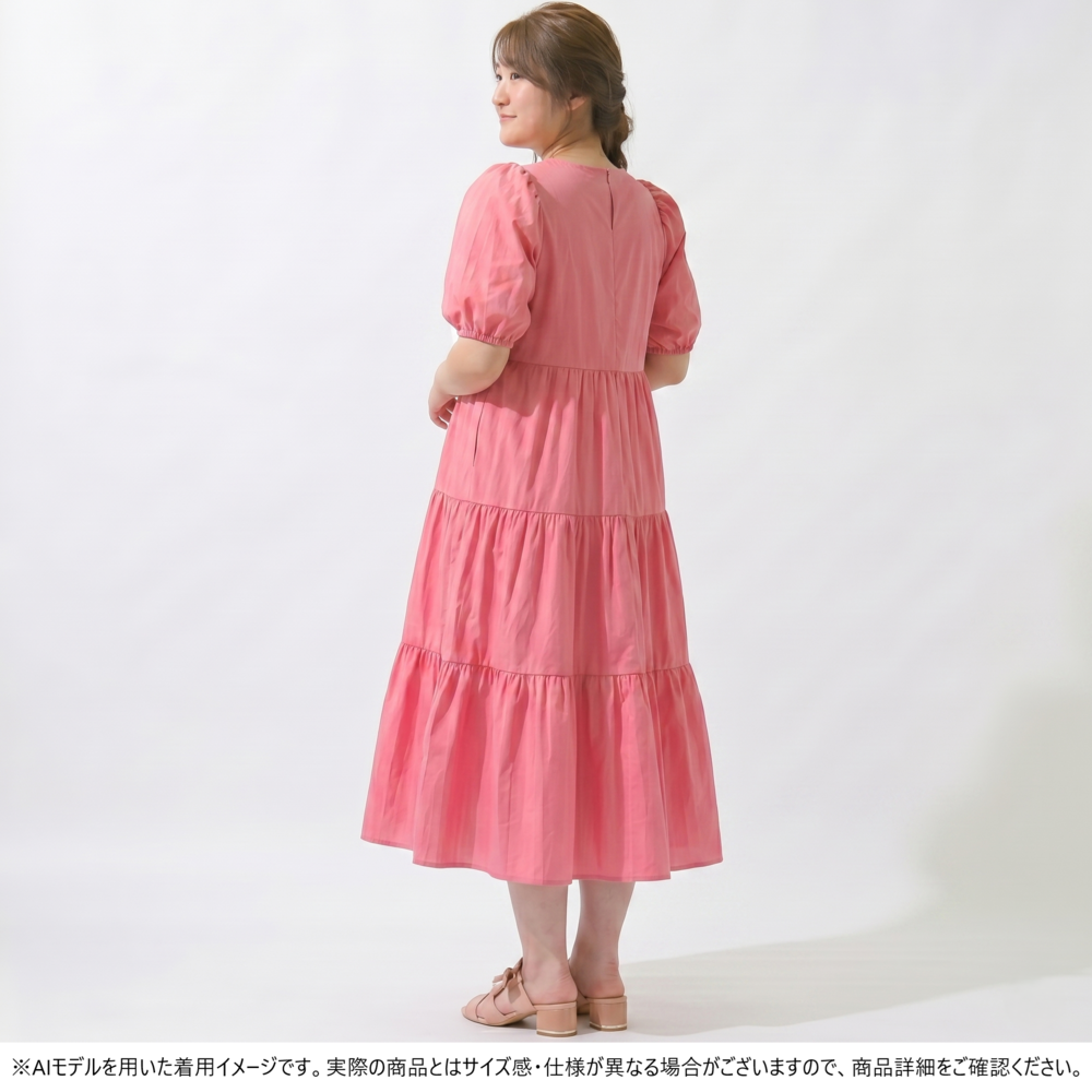 【接触冷感/UVカット/遮熱】ティアードマキシワンピース21
