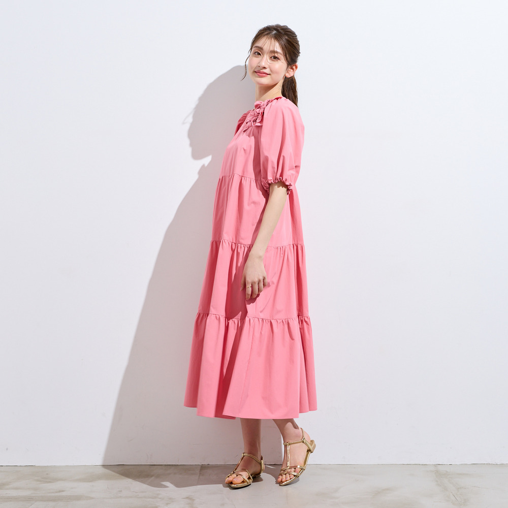 【接触冷感/UVカット/遮熱】ティアードマキシワンピース3