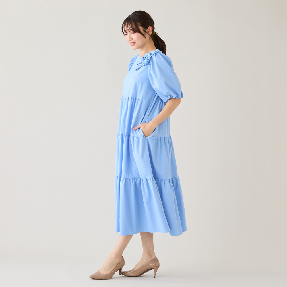 【接触冷感/UVカット/遮熱】ティアードマキシワンピース4