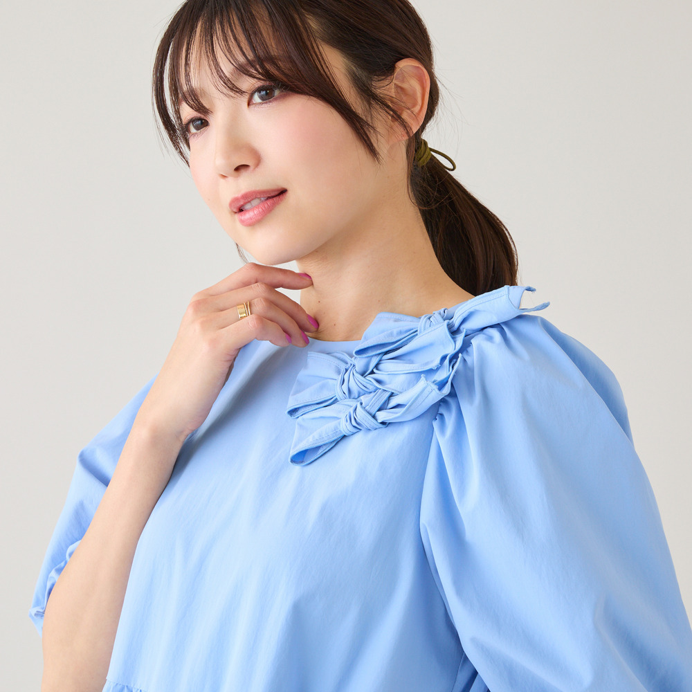 【接触冷感/UVカット/遮熱】ティアードマキシワンピース5