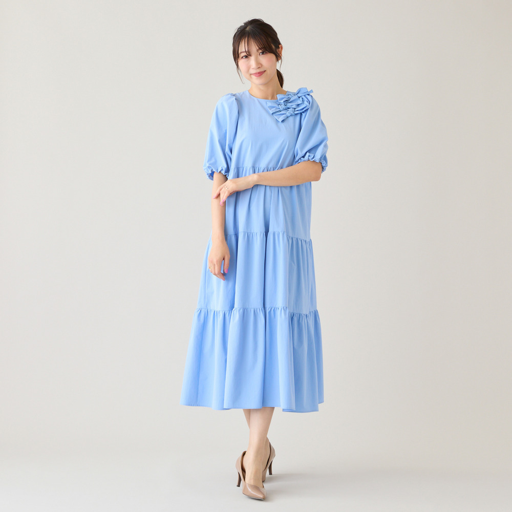 【接触冷感/UVカット/遮熱】ティアードマキシワンピース6