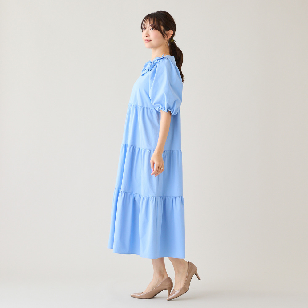 【接触冷感/UVカット/遮熱】ティアードマキシワンピース7