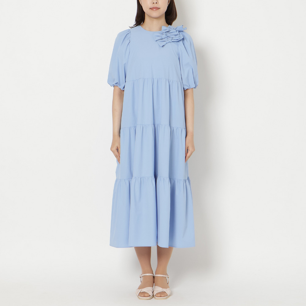 【接触冷感/UVカット/遮熱】ティアードマキシワンピース9