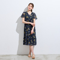 フラワープリントカシュクール風ワンピース