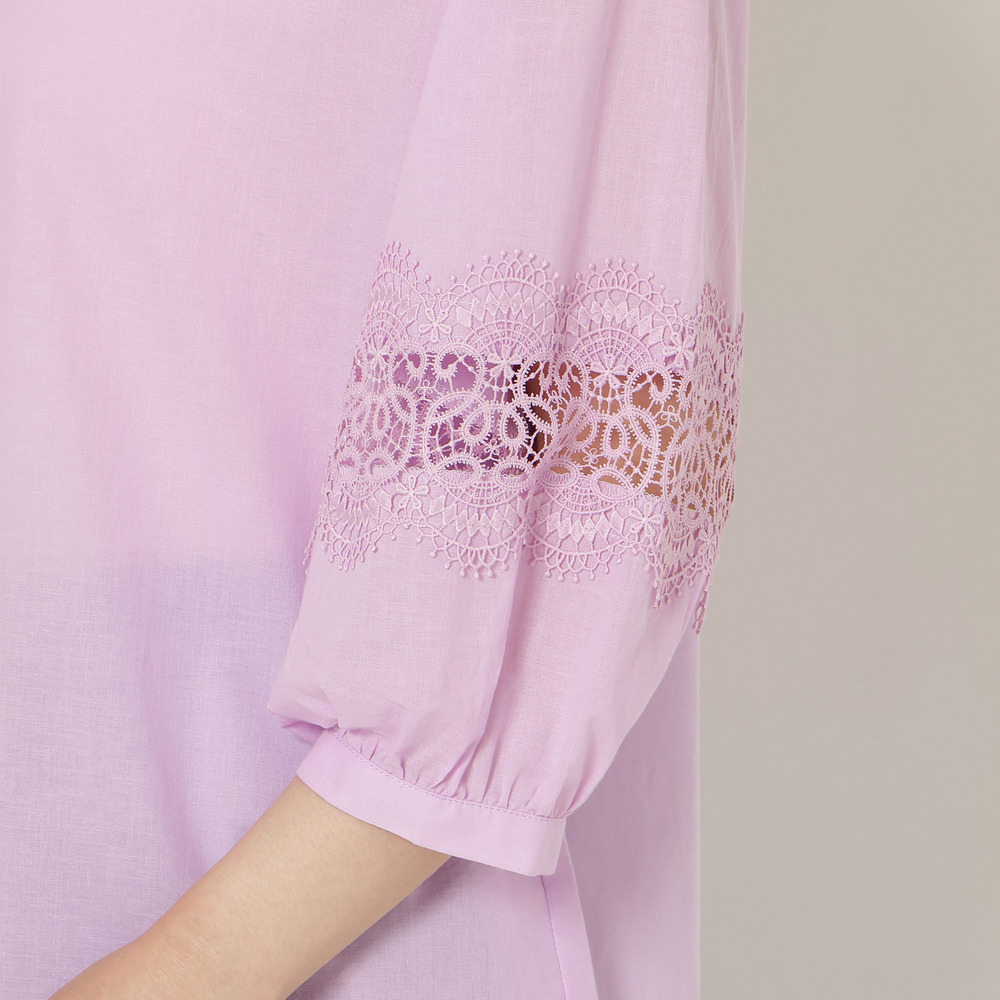【綿100%】レース切替ブラウス14