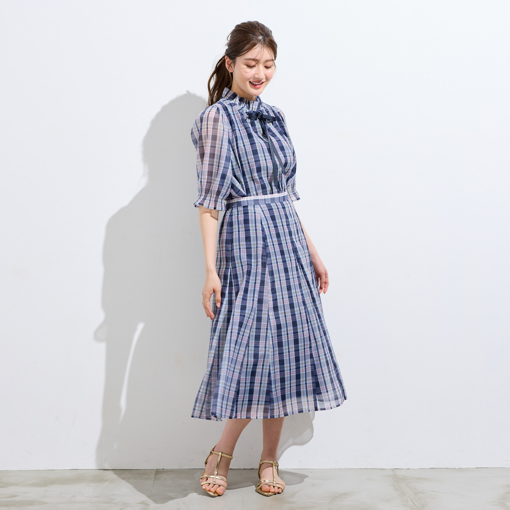 【セットアップ対応】マドラスチェック風プリントスカート6