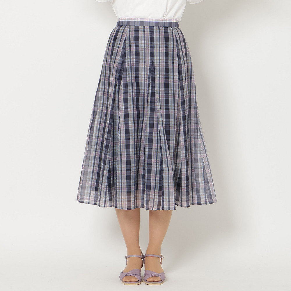 【セットアップ対応】マドラスチェック風プリントスカート8