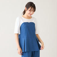 【UVカット/イージーケア/接触冷感】ペプラムビスチェカットソー