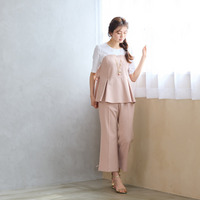 【UVカット/イージーケア/接触冷感】ペプラムビスチェカットソー