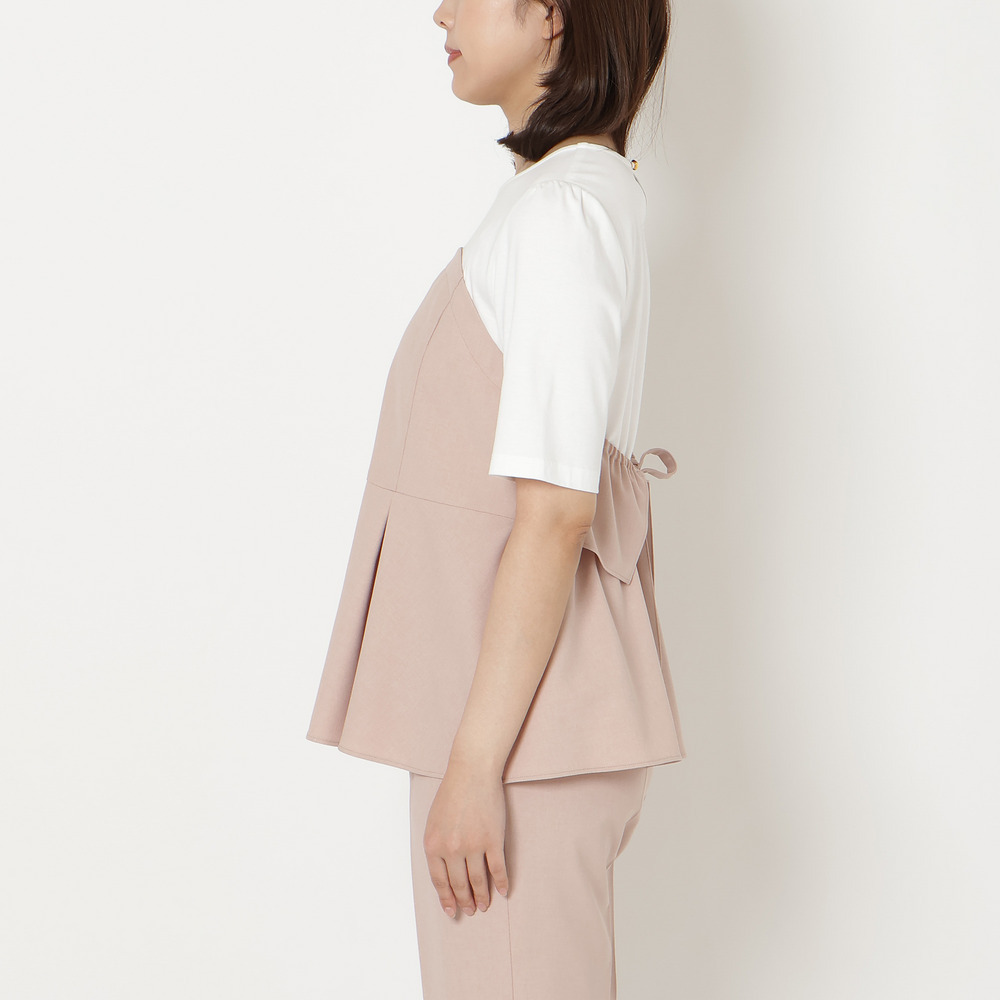 【UVカット/イージーケア/接触冷感】ペプラムビスチェカットソー10