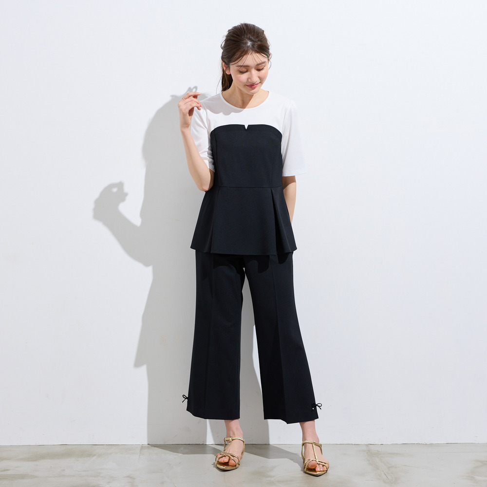 【UVカット/イージーケア/接触冷感】ペプラムビスチェカットソー2