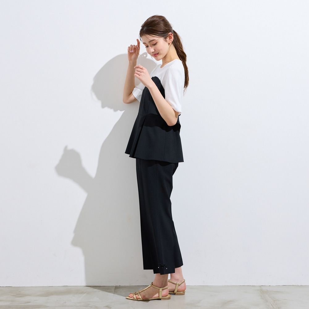 【UVカット/イージーケア/接触冷感】ペプラムビスチェカットソー3