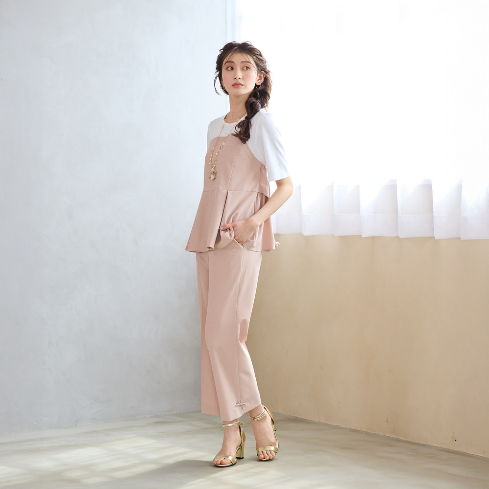 【UVカット/イージーケア/接触冷感】ペプラムビスチェカットソー4