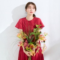 シャーリングマキシ丈ワンピース
