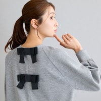 バックリボンレイヤード風プルオーバー