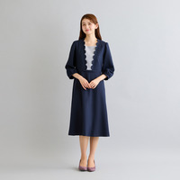 スカラカットフィット＆フレアワンピース