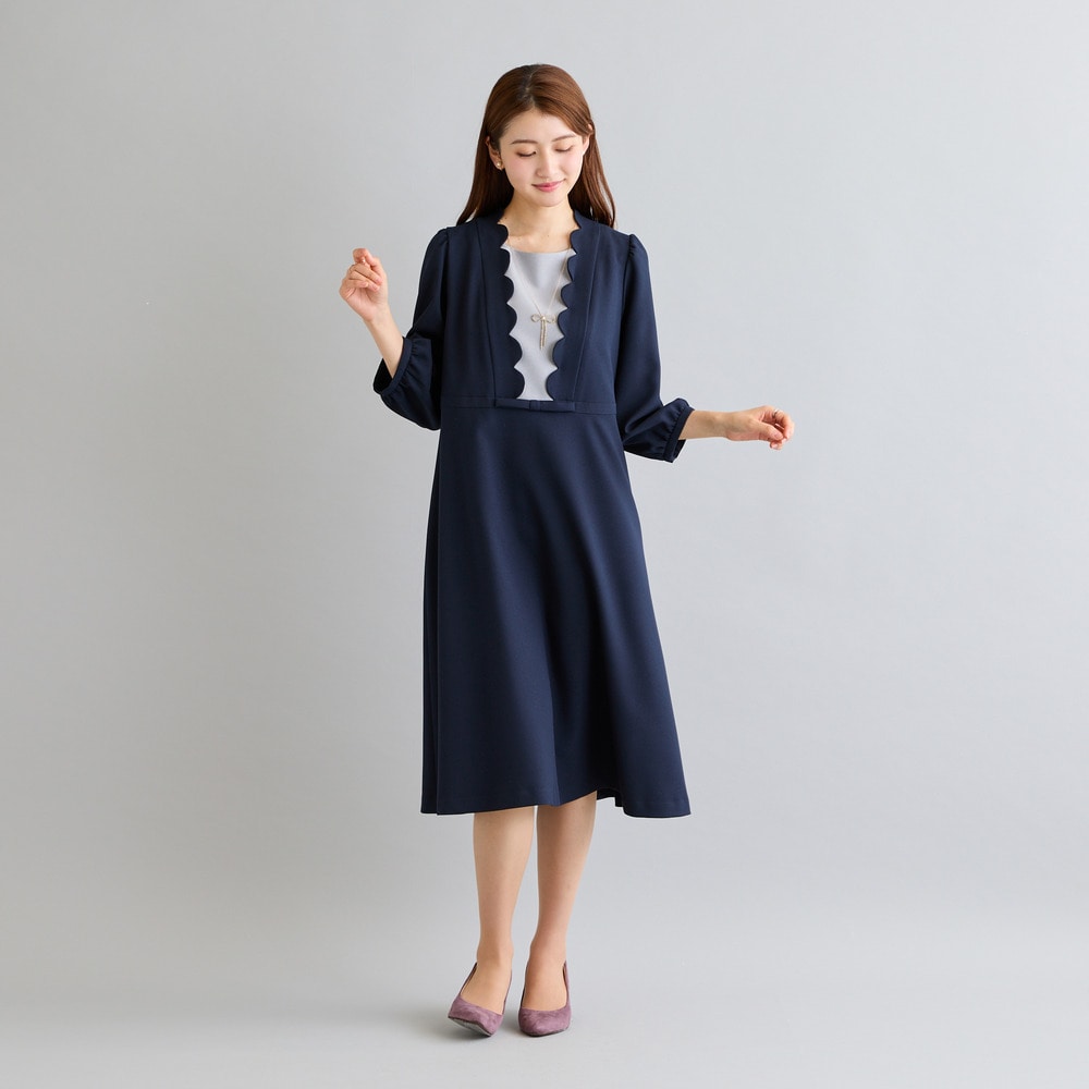 スカラカットフィット&フレアワンピース1