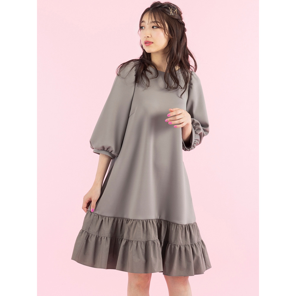 バックリボンフリルワンピース/ 大きいサイズ ローズティアラ  