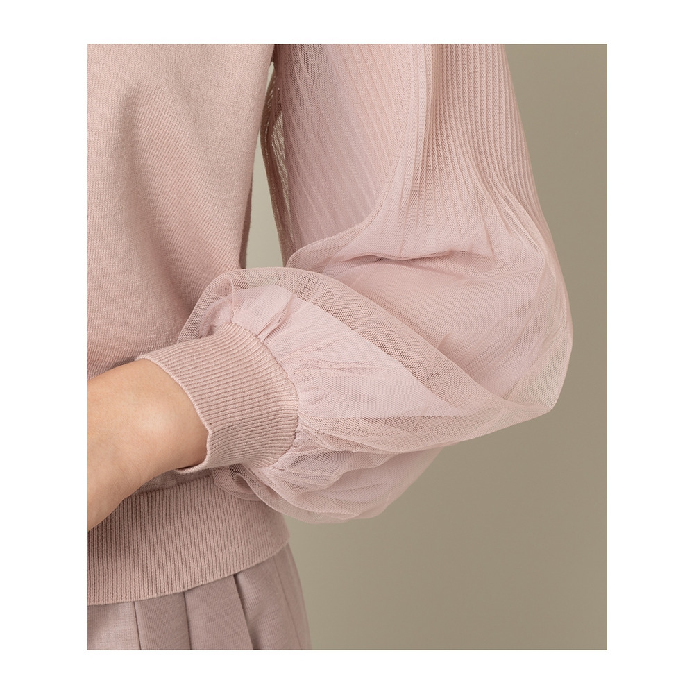 チュール袖ニットカーディガン/ 大きいサイズ ローズティアラ12