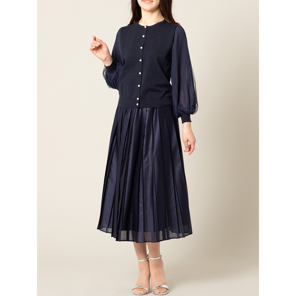 チュール袖ニットカーディガン/ 大きいサイズ ローズティアラ4