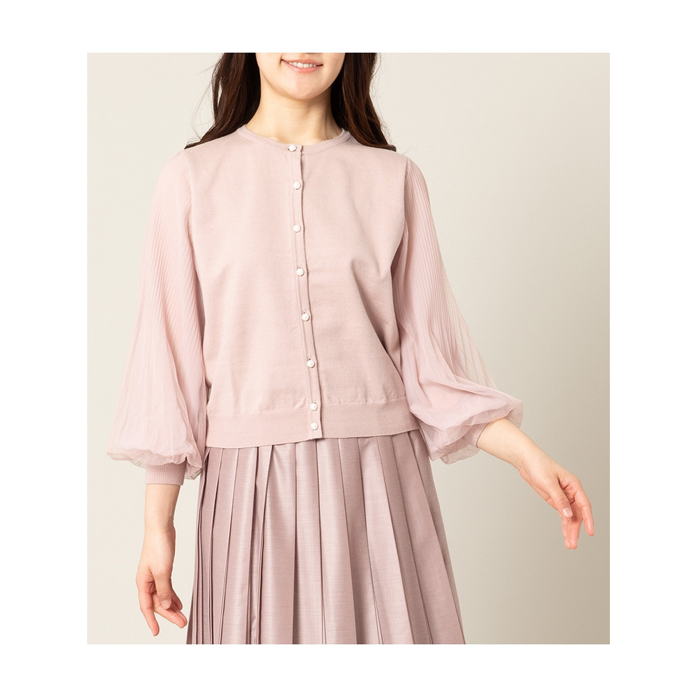 チュール袖ニットカーディガン/ 大きいサイズ ローズティアラ5