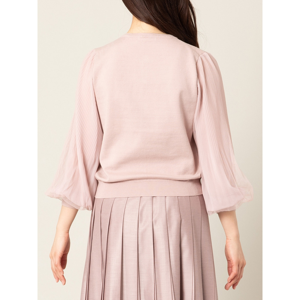 チュール袖ニットカーディガン/ 大きいサイズ ローズティアラ7