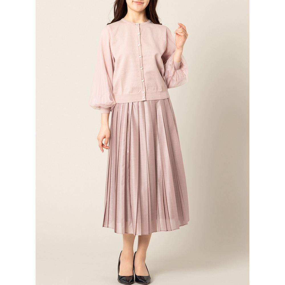 チュール袖ニットカーディガン/ 大きいサイズ ローズティアラ8