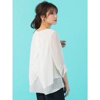 レイヤード風ブラウス/ 大きいサイズ ローズティアラ