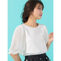 レース袖切替カットソー / 大きいサイズ ローズティアラ