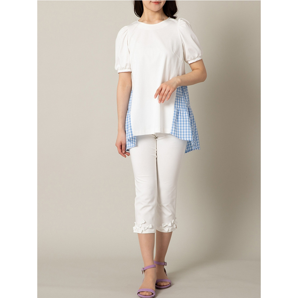 チェック×リボンバック切替カットソー / 大きいサイズ ローズティアラ10