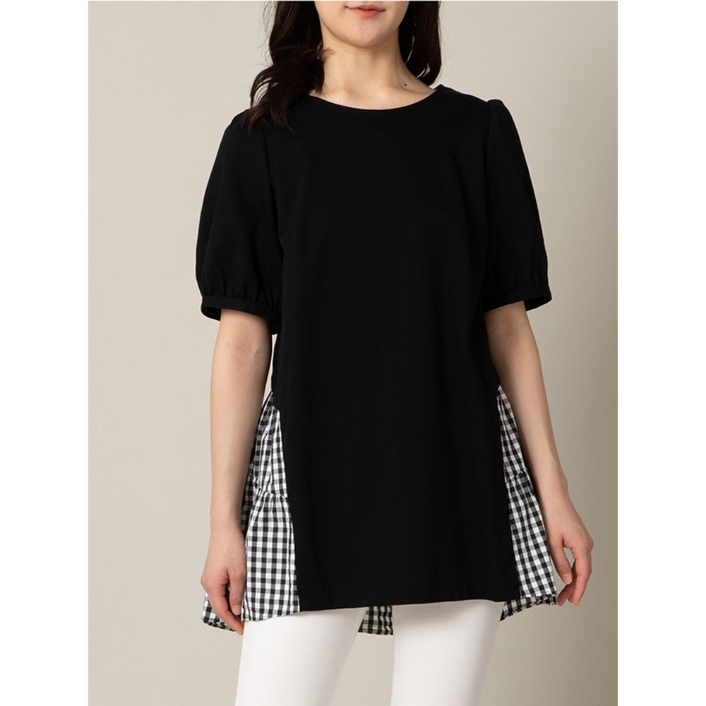 チェック×リボンバック切替カットソー / 大きいサイズ ローズティアラ15