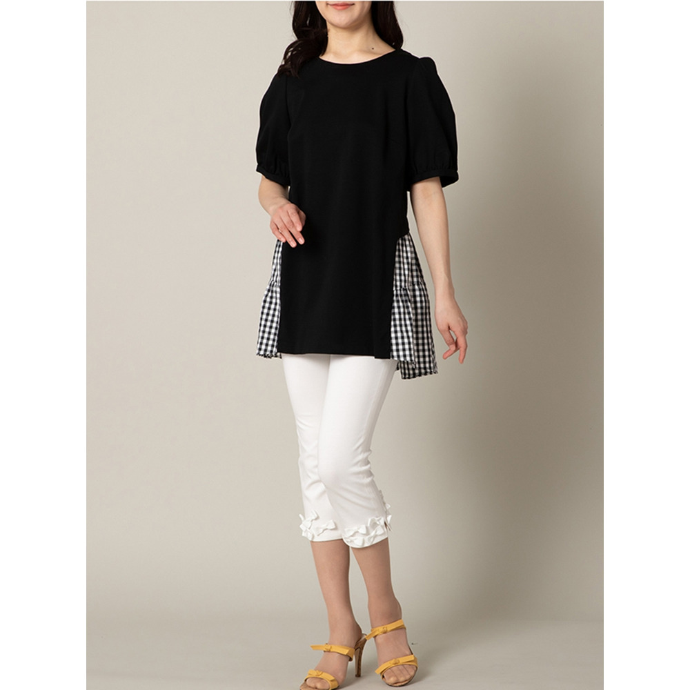 チェック×リボンバック切替カットソー / 大きいサイズ ローズティアラ16