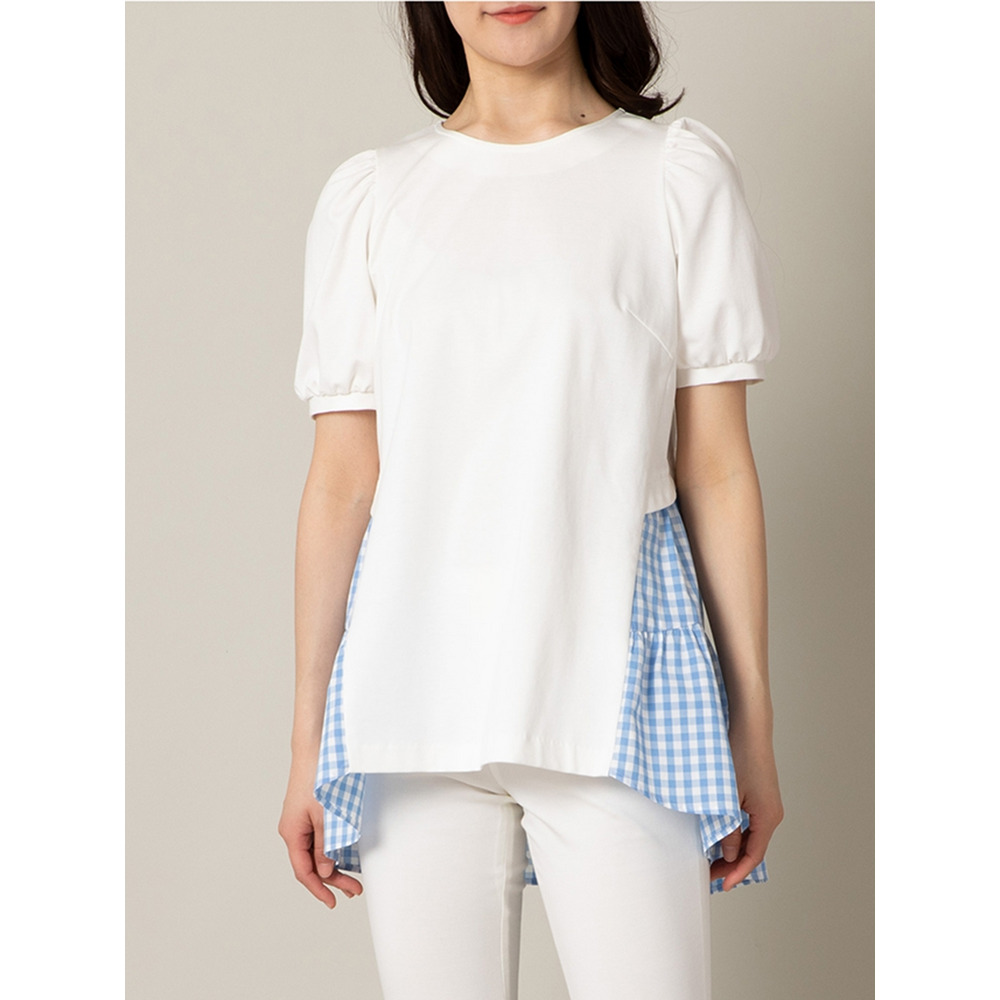 チェック×リボンバック切替カットソー / 大きいサイズ ローズティアラ7