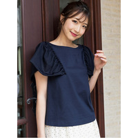 異素材切替カットソー / 大きいサイズ ローズティアラ