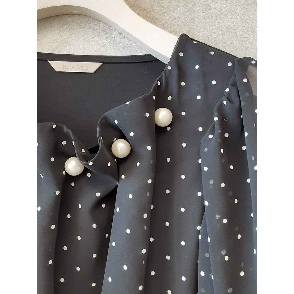 パールネックバルーンヘムブラウス / 大きいサイズ ローズティアラ3