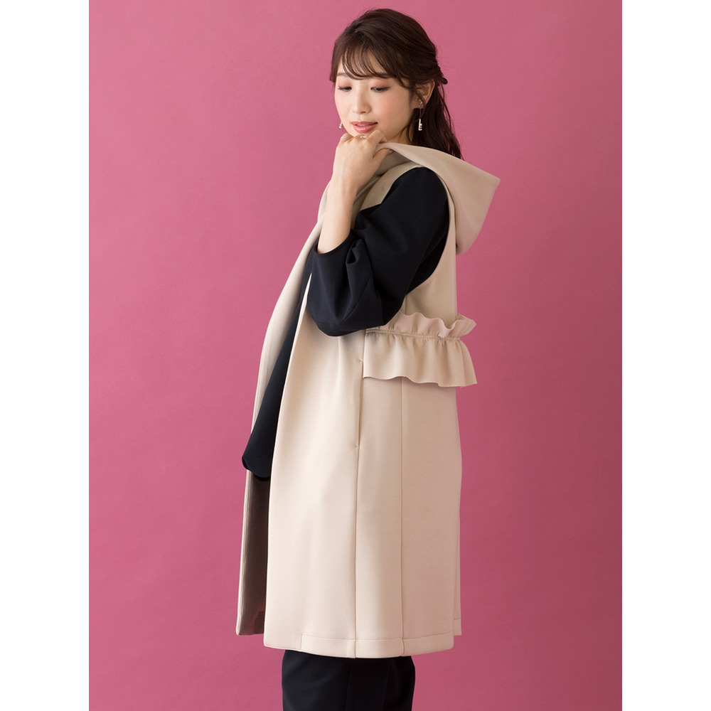 ダンボールニットバックフレアジレ／大きいサイズ ローズティアラ