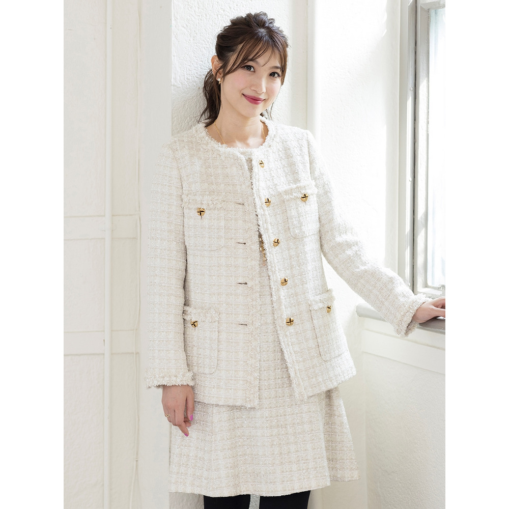 Rose Tiara*バンビーナツイードジャケット 大きいサイズ バンビーナツイードジャケット／大きいサイズ ローズティアラ 51106210