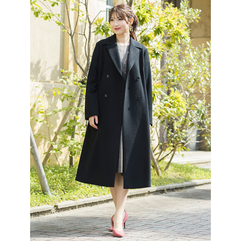 バックタックダブルコート ／ 大きいサイズ ローズティアラ 51086202