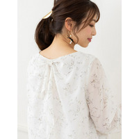 シフォンジョーゼットレイヤード風ブラウス／ 大きいサイズ ローズティアラ