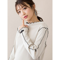 配色メローカットソー／ 大きいサイズ ローズティアラ