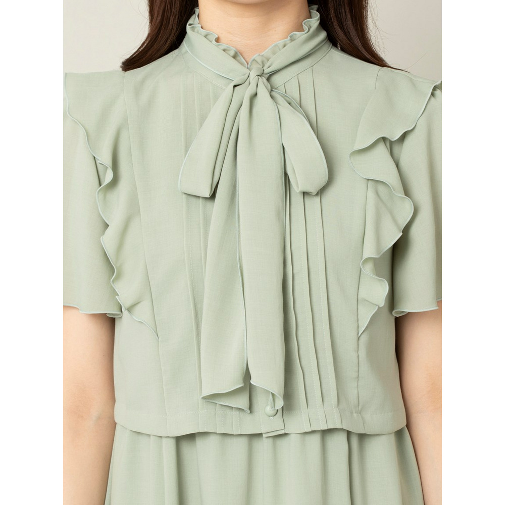 ボウタイブラウスレイヤードワンピース12