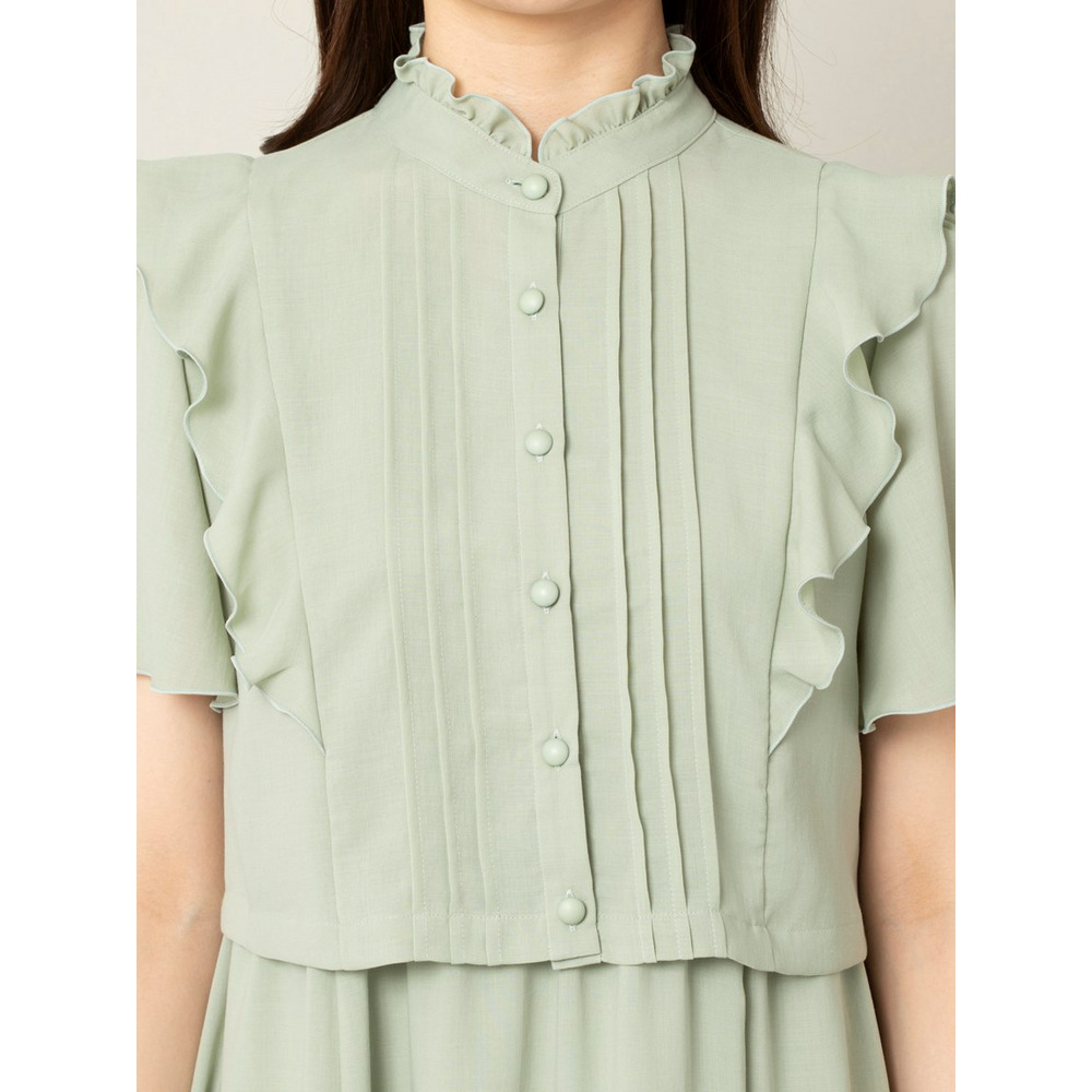 ボウタイブラウスレイヤードワンピース14