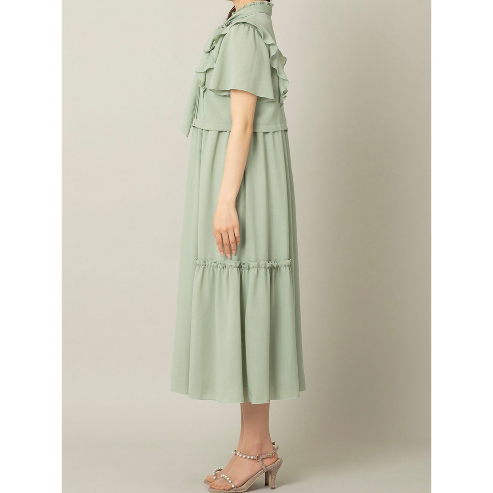 ボウタイブラウスレイヤードワンピース6