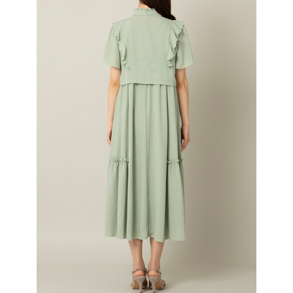 ボウタイブラウスレイヤードワンピース7