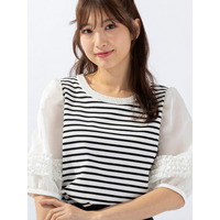 パール襟カットソー