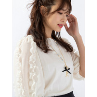 フリル袖カットソー