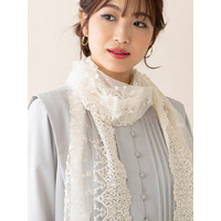 小花スカラ柄レースストール／ 大きいサイズ ローズティアラ