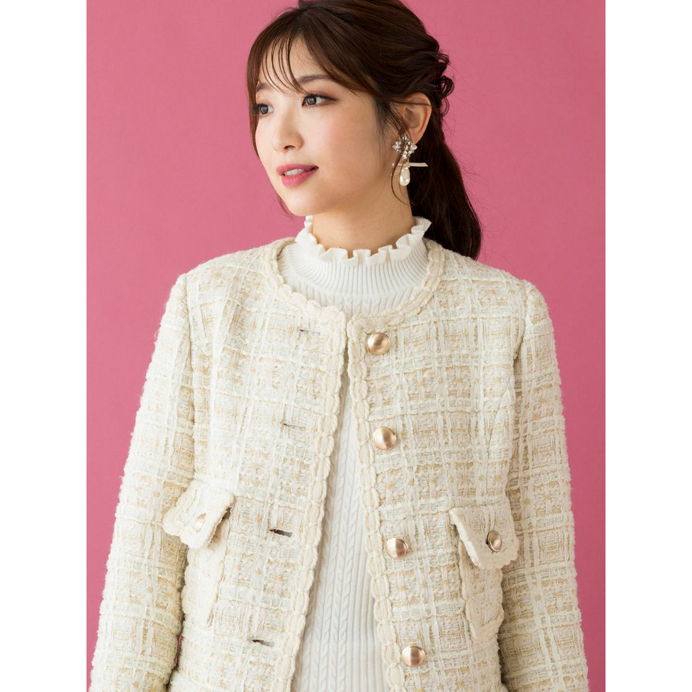 Lily yarn Tweed ロングジャケット オフ 1