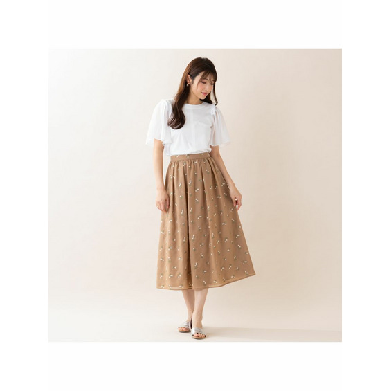 スズラン刺繍フラワースカート【アリノマ/Alinoma】 スズラン刺繍フラワースカート【アリノマ/Alinoma】