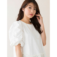 ギャザースリーブ切替カットソー